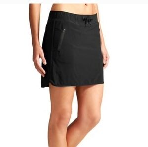 Athleta Stretch In Skort Black Size 10 with Hidden Zip Pocket